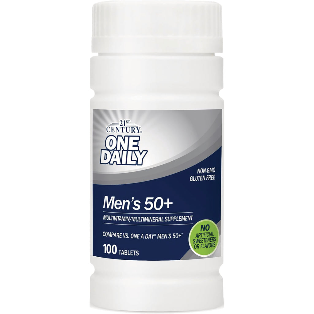 CNT220 | 21st Century One Daily Men's 50+ multivitamin bottle, 100 tablets, non-GMO gluten free - Thumbnail