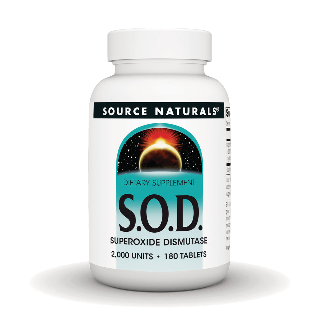 SN679 | Source Naturals S.O.D. Superoxide Dismutase dietary supplement, 2,000 units, 180 tablets - Thumbnail