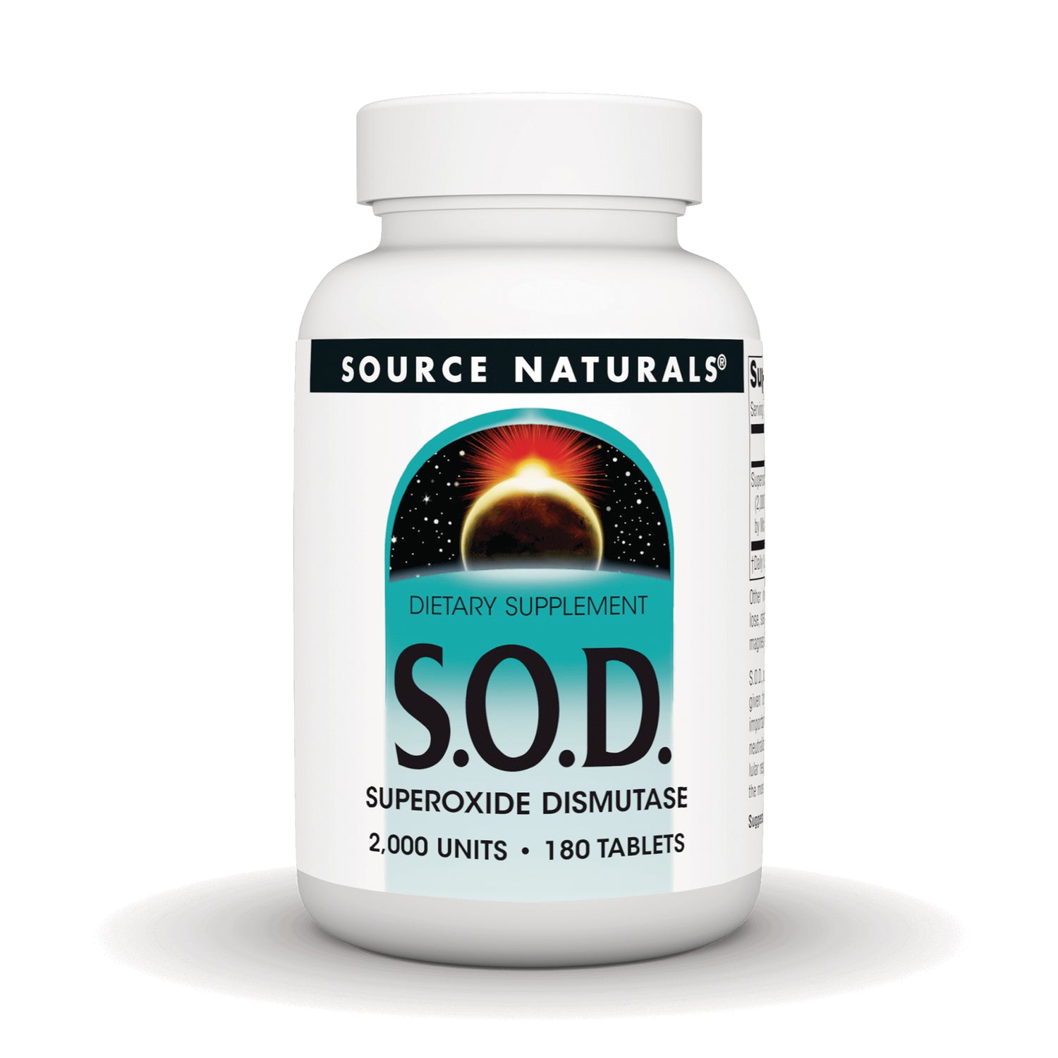 SN679 | Source Naturals S.O.D. Superoxide Dismutase dietary supplement, 2,000 units, 180 tablets