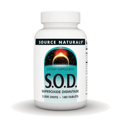 SN679 | Source Naturals S.O.D. Superoxide Dismutase dietary supplement, 2,000 units, 180 tablets