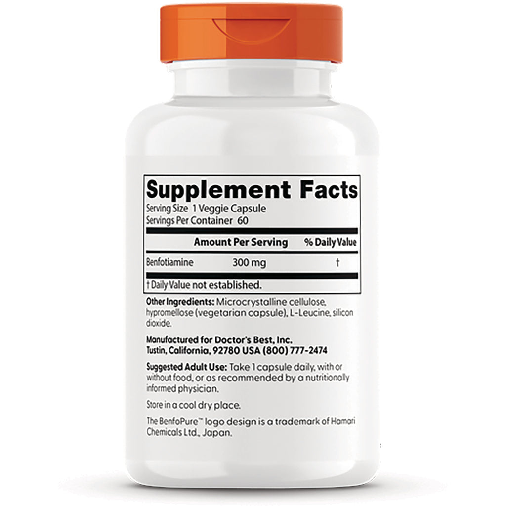 DB170 | Back of white supplement bottle with orange cap showing Supplement Facts panel and ingredients - Thumbnail