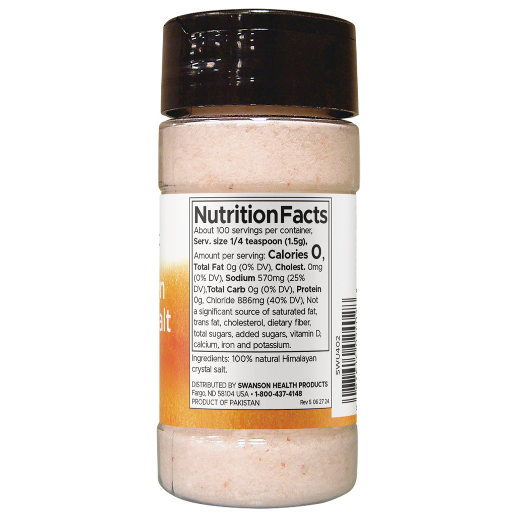 SWU402 | Back label with Nutrition Facts and ingredients for Himalayan crystal salt - Thumbnail