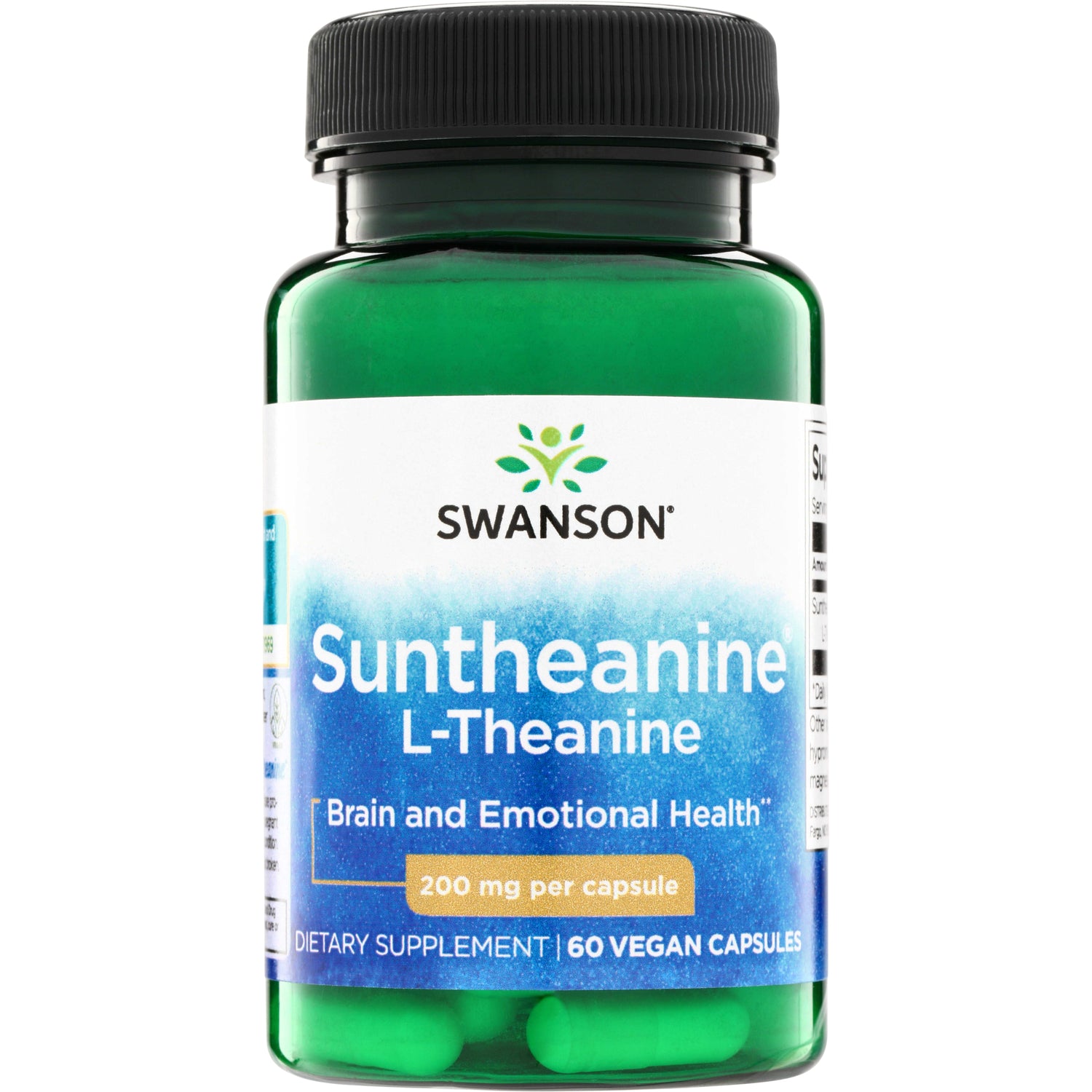 SWU816 | Swanson Suntheanine L-Theanine, 200 mg per capsule, 60 vegan capsules, Brain and Emotional Health