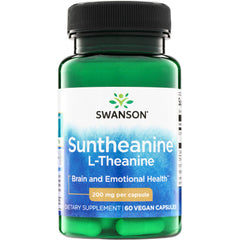 SWU816 | Swanson Suntheanine L-Theanine, 200 mg per capsule, 60 vegan capsules, Brain and Emotional Health
