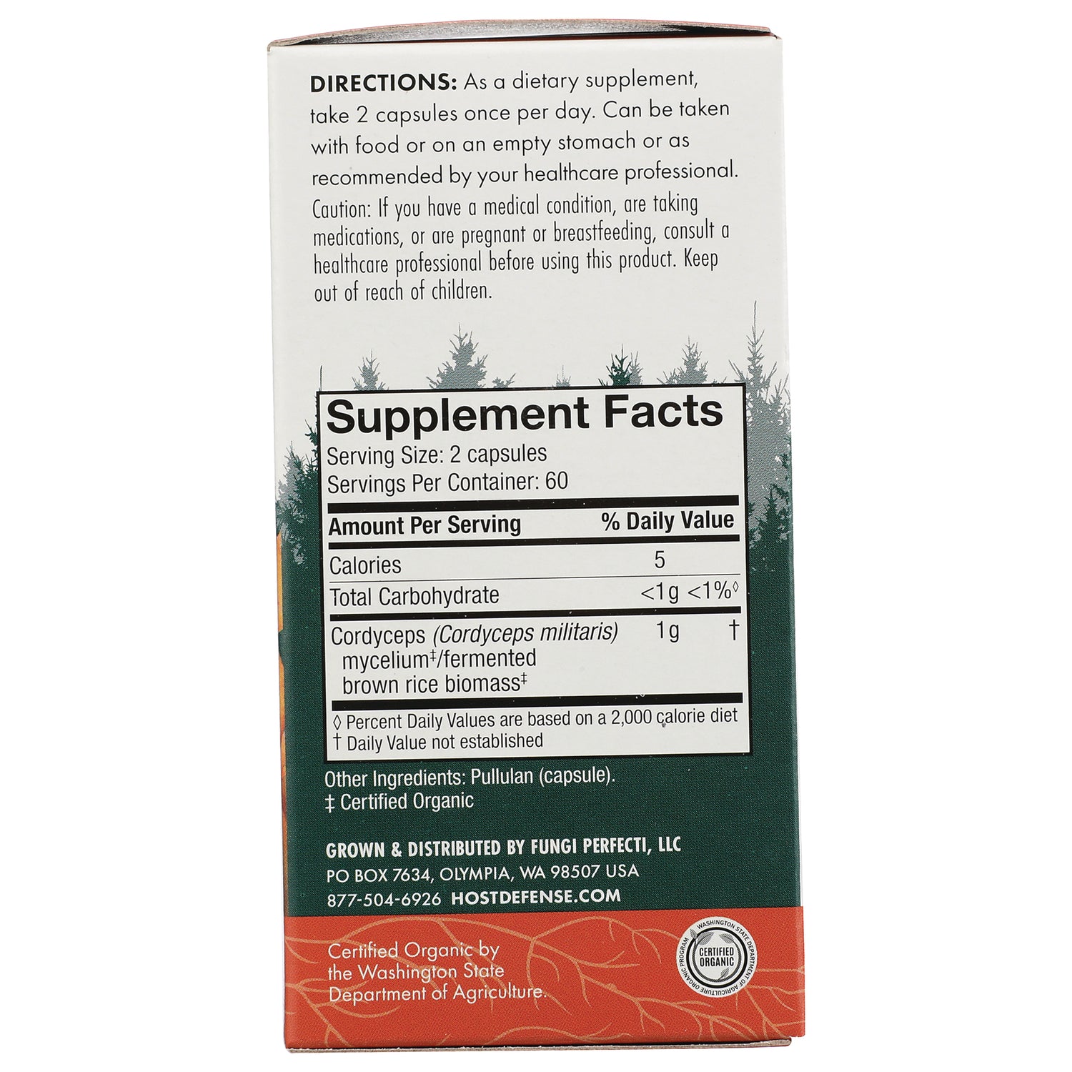 FUN004 | back of supplement box showing Supplement Facts panel, directions, serving size and ingredients