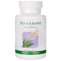 AN037 | Yucca Root supplement bottle labeled 'Yucca schidigera', 90 capsules / 500 mg, Arizona Natural