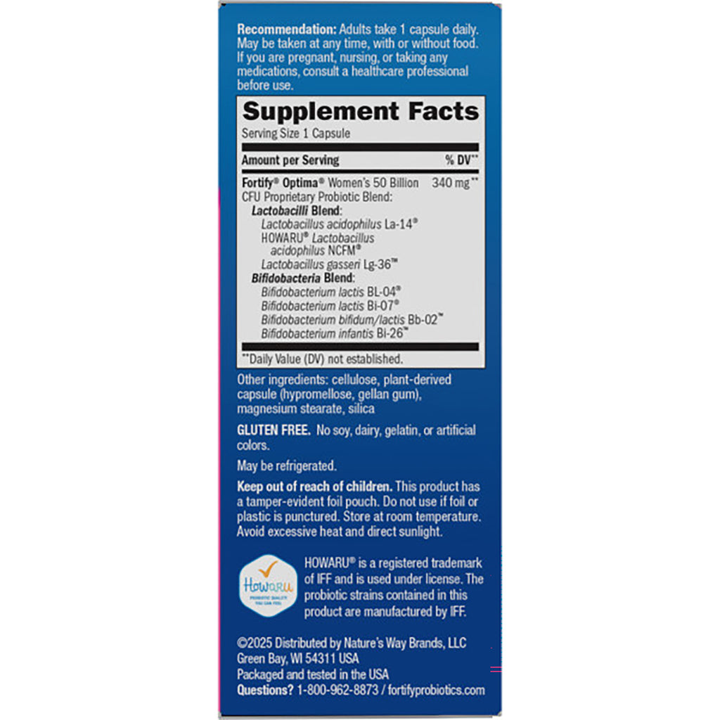 NW881 | Supplement facts and ingredient panel for probiotic bottle with directions and warnings - Thumbnail
