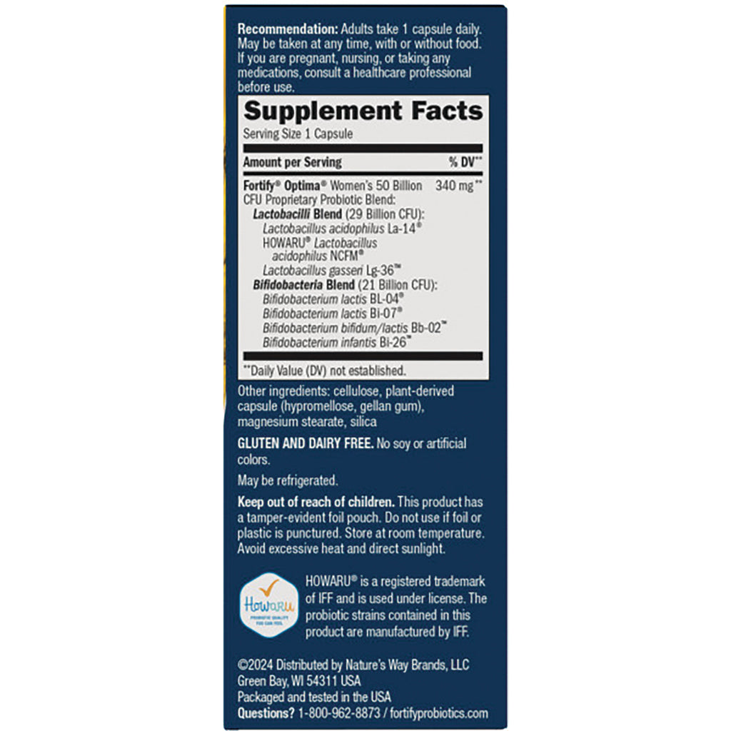 NW881 | Supplement facts and ingredient panel for probiotic bottle with directions and warnings - Thumbnail
