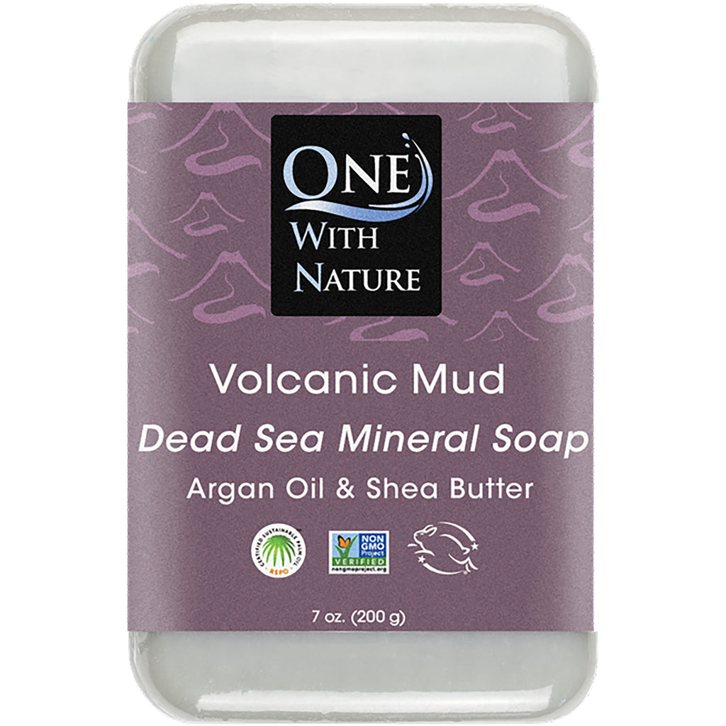OWN028 | One With Nature Volcanic Mud triple-milled mineral soap bar with argan oil and shea butter - Thumbnail