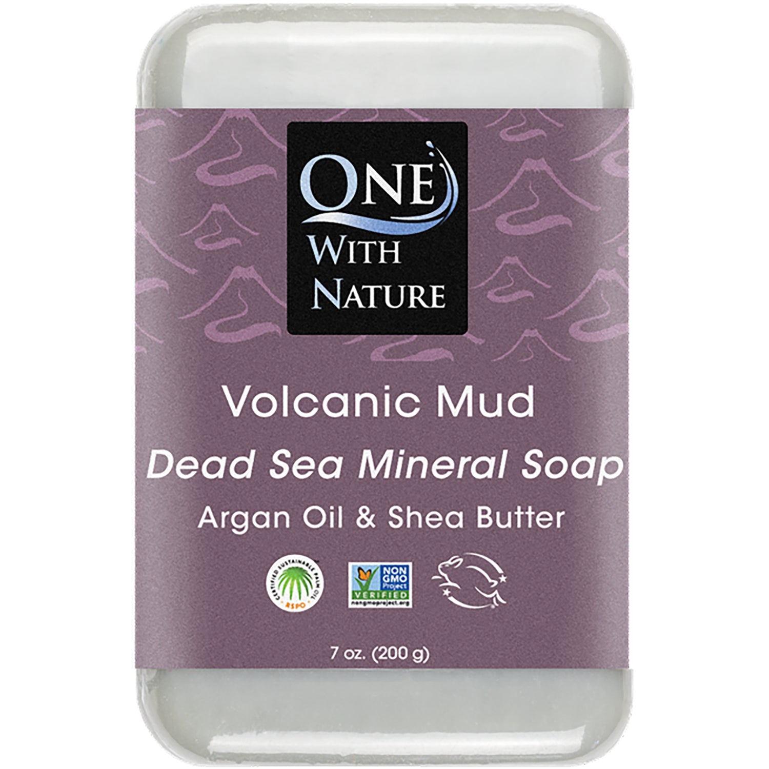 OWN028 | One With Nature Volcanic Mud triple-milled mineral soap bar with argan oil and shea butter
