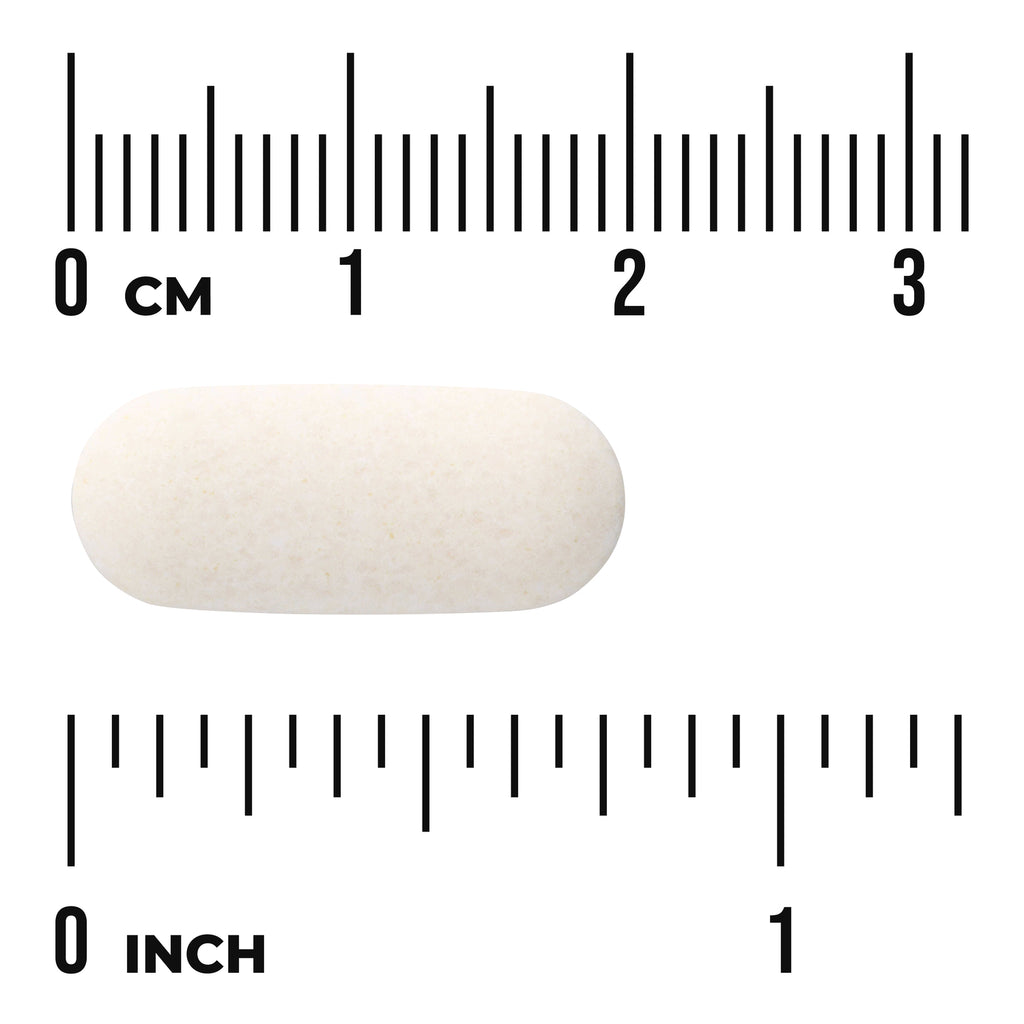 SW1009 | Oblong white tablet shown with centimeter and inch rulers for size - Thumbnail