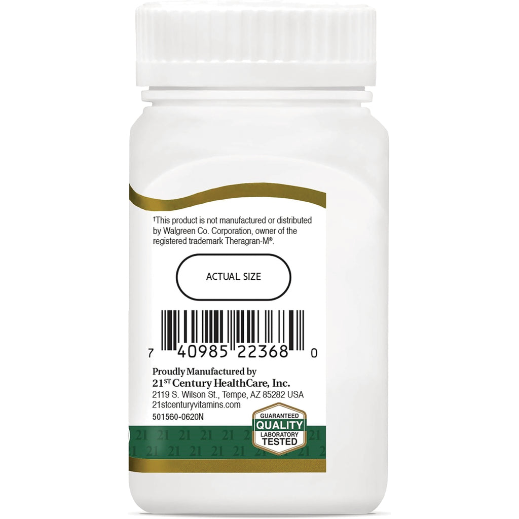 CNT283 | back of white supplement bottle label showing barcode, actual size oval, manufacturer info and quality laboratory tested badge - Thumbnail