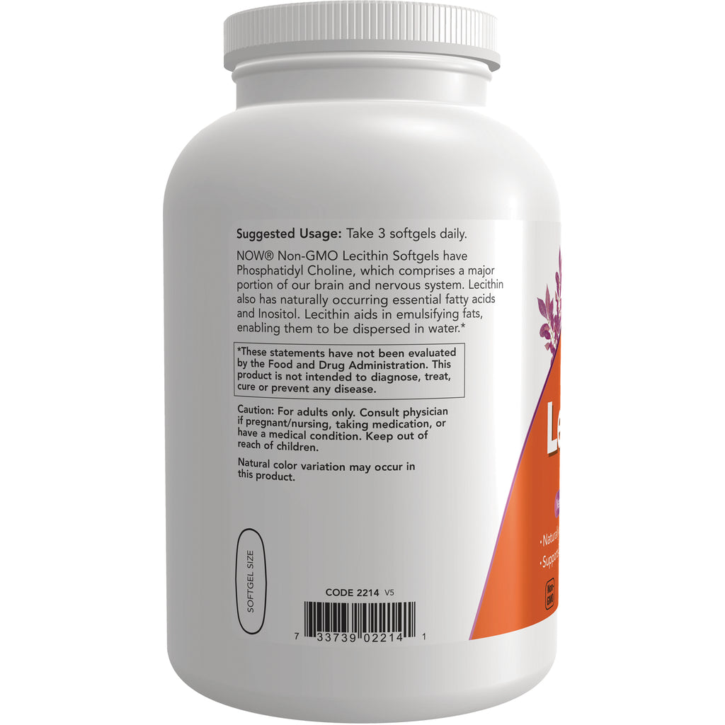 NWF892 | Back of white supplement bottle showing label text Suggested Usage: Take 3 softgels daily and caution text - Thumbnail