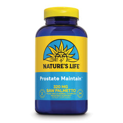 NSL020 | Nature's Life Prostate Maintain supplement bottle with 320 MG Saw Palmetto on blue and yellow label