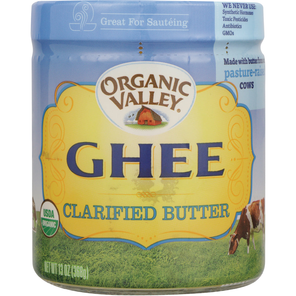 PUF001 | Organic Valley Ghee clarified butter jar label showing cows and USDA Organic seal - Thumbnail