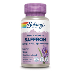 SLR545 | Solaray Vital Extracts Saffron 30 mg, 30 vegcaps dietary supplement, supports sleep and positive mood