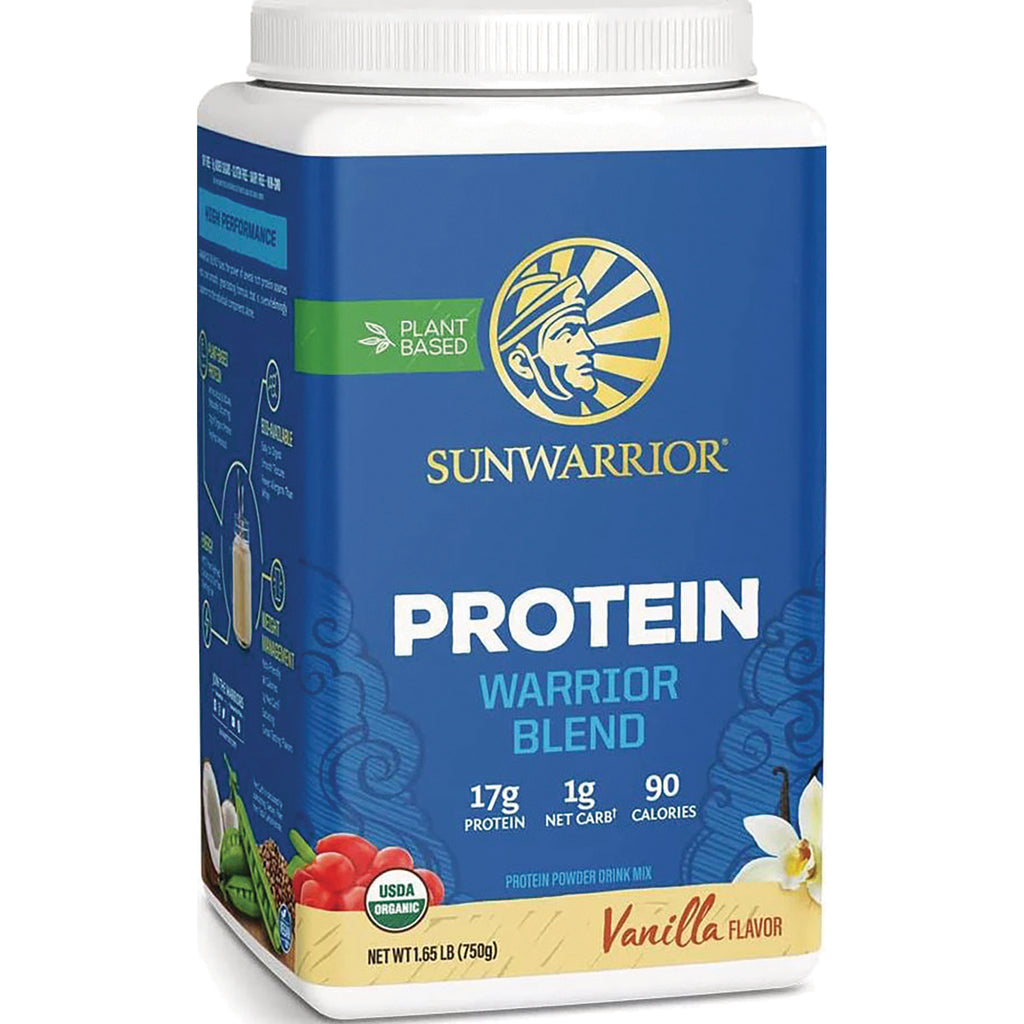 SNW023 | Sunwarrior Protein Warrior Blend Vanilla flavor plant-based protein powder, 1.65 lb - Thumbnail