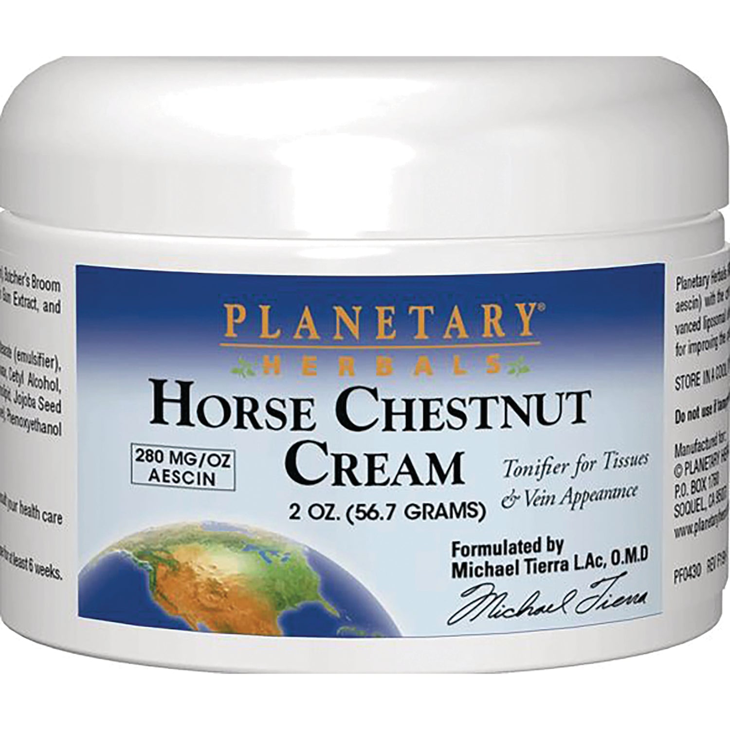 PF068 | Planetary Herbals Horse Chestnut Cream 2 oz white jar with front label
