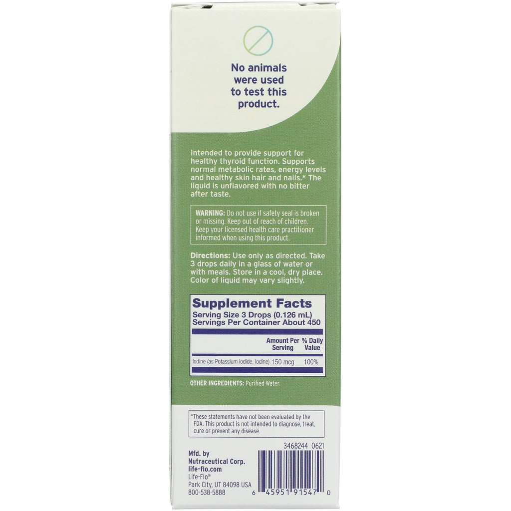 LFH023 | Back of green and white supplement box showing supplement facts panel, directions, warning, and barcode - Thumbnail