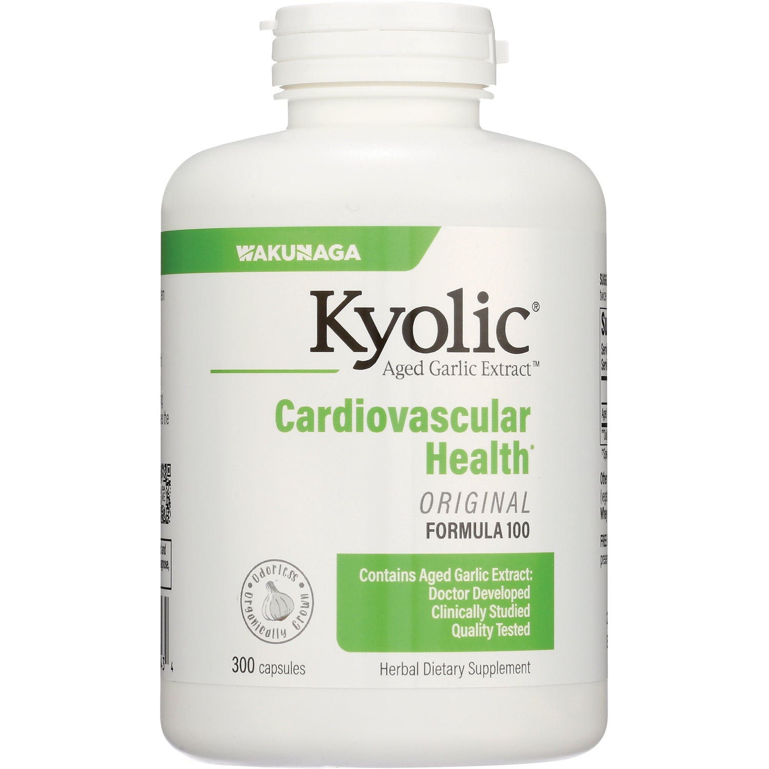 KY048 | Kyolic Aged Garlic Extract Cardiovascular Health bottle front label reading Original Formula 100, 300 capsules