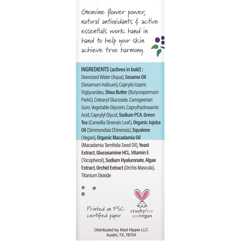 HIP001 | back panel with ingredients list including Shea Butter, Sodium PCA, Organic Jojoba Oil and cruelty free vegan logo - Thumbnail