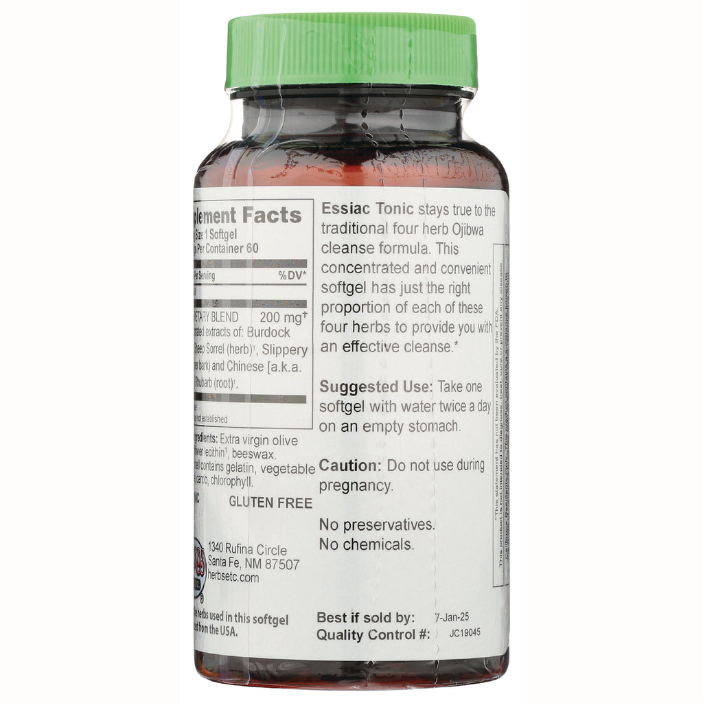 HE107 | back label of amber supplement bottle showing supplement facts, suggested use, caution, and GLUTEN FREE text - Thumbnail