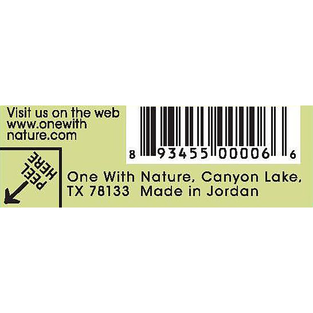 OWN007 | Back label with barcode, website, and One With Nature, Canyon Lake, TX 78133 Made in Jordan - Thumbnail