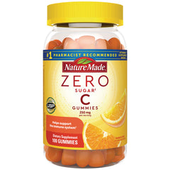 NTM200 | Nature Made ZERO sugar C gummies bottle front label showing 250 mg per serving and 100 gummies