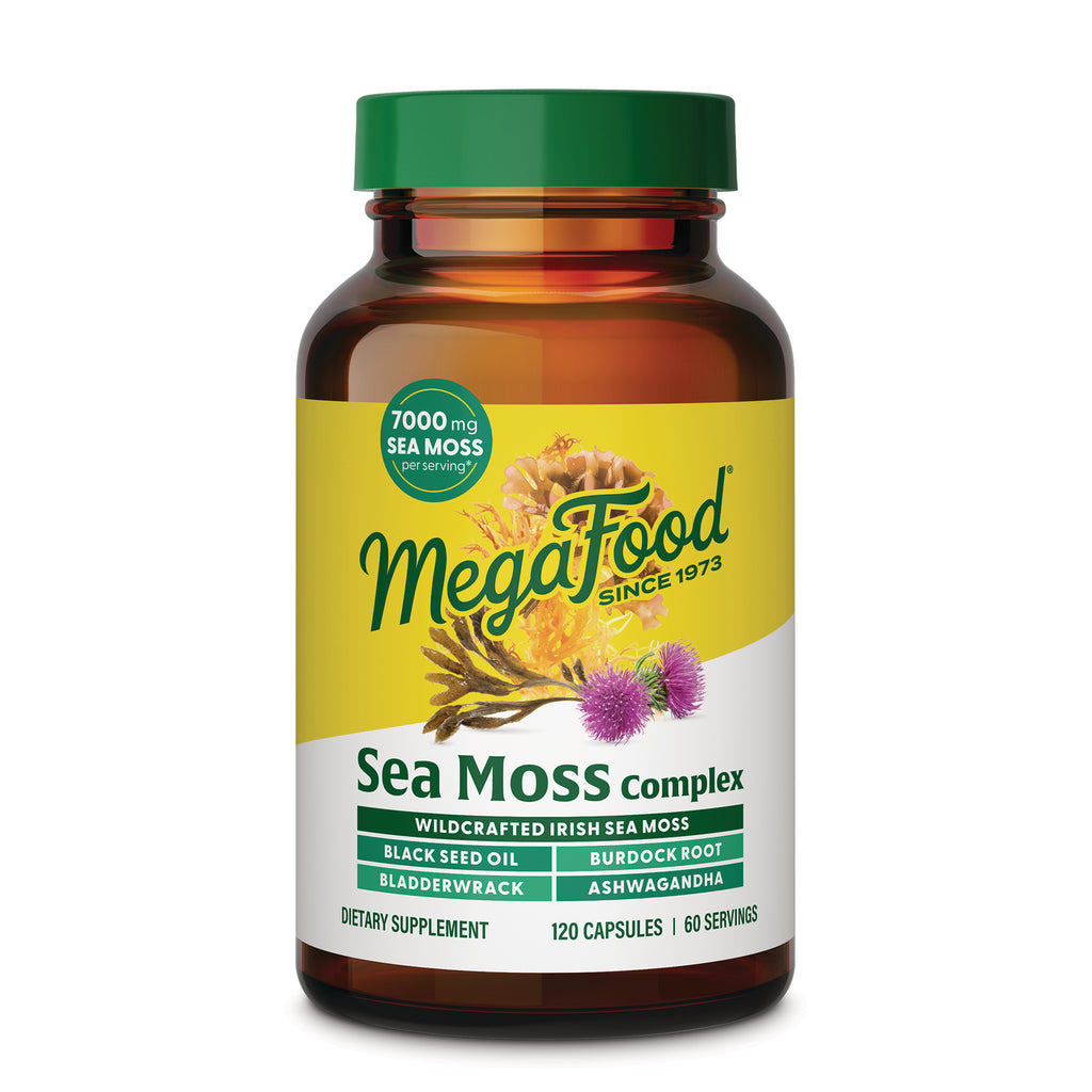 MGF147 | MegaFood Sea Moss Complex supplement bottle front label, 120 capsules - Thumbnail