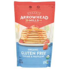 AHM079 | Arrowhead Mills Organic Gluten Free Pancake & Waffle Mix, front pouch