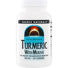 SN393 | Source Naturals Turmeric with Meriva dietary supplement, 500 mg, 120 capsules