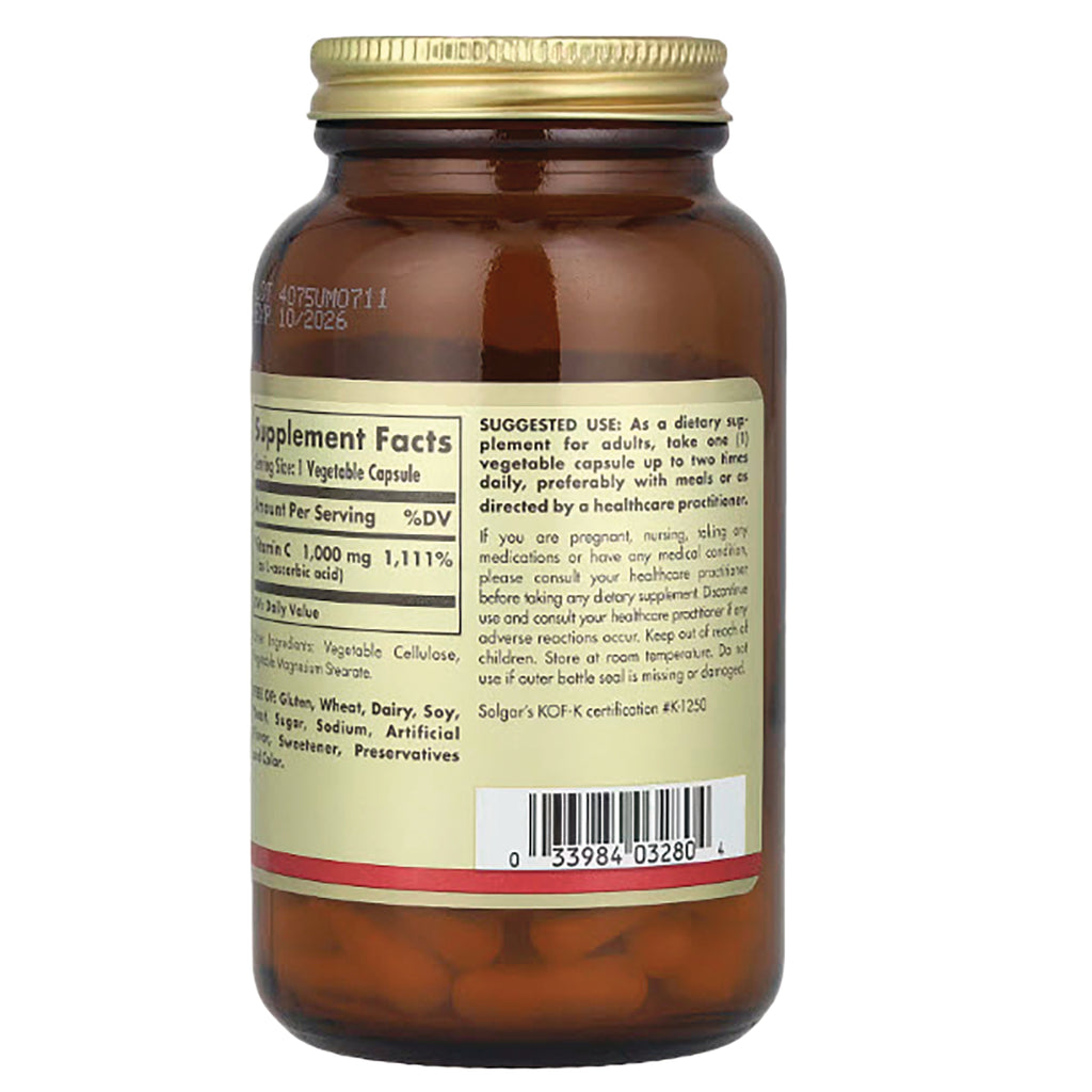SLG239 | back of amber supplement bottle showing supplement facts panel, usage instructions and barcode - Thumbnail