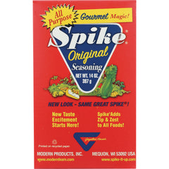 MPR002 | Spike Original Seasoning red box front showing logo, net wt 14 oz and vegetable illustration