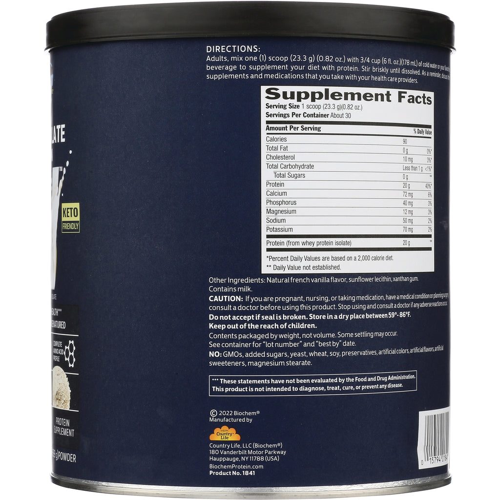 CRL164 | back of navy supplement tub showing Supplement Facts panel, directions and caution text - Thumbnail