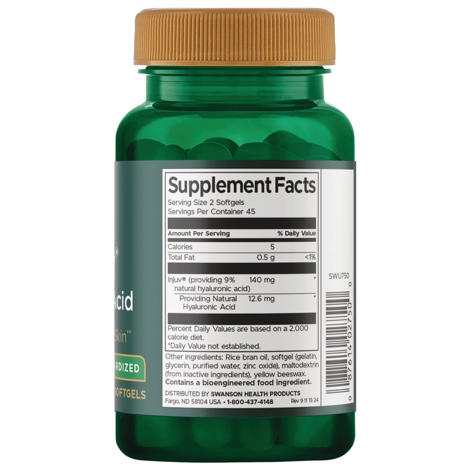 SWU750 | Back label with Supplement Facts