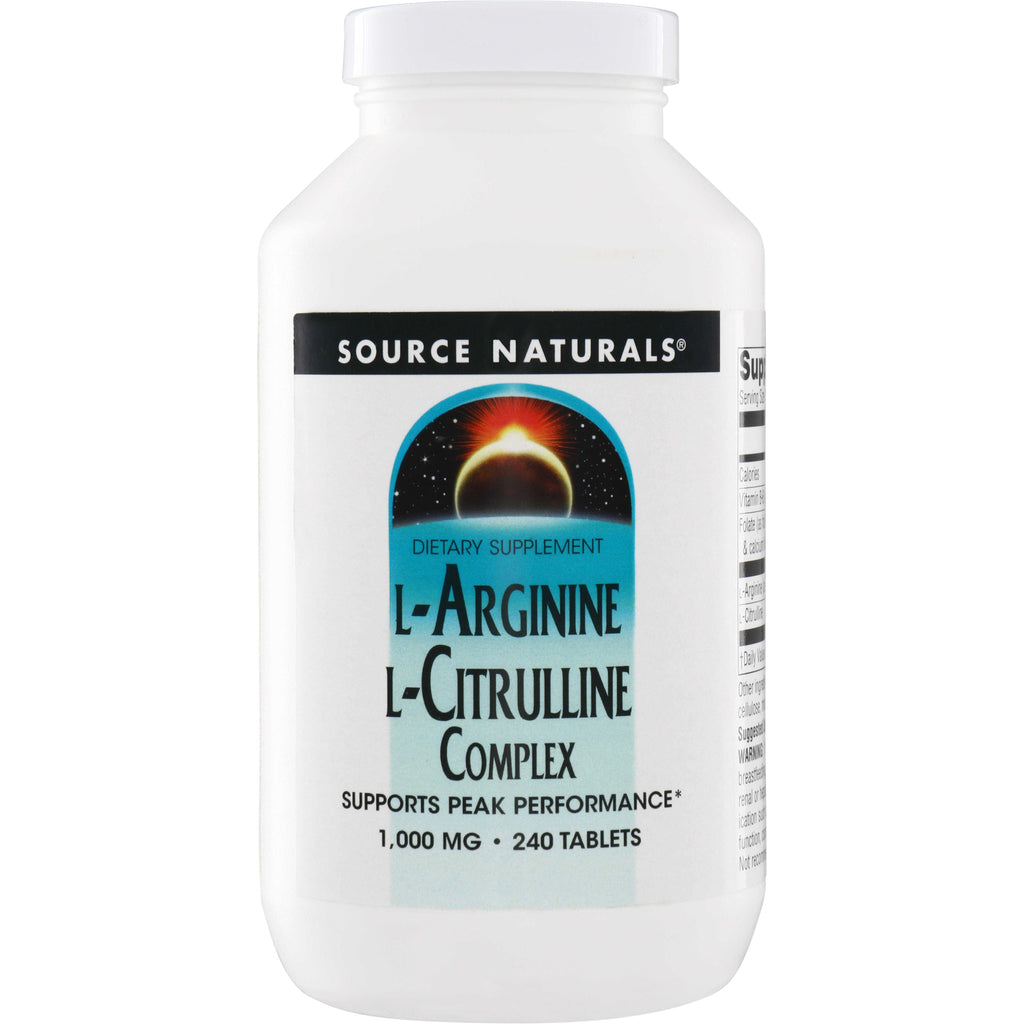 SN244 | Source Naturals L-Arginine L-Citrulline Complex dietary supplement, 1,000 mg, 240 tablets - Thumbnail