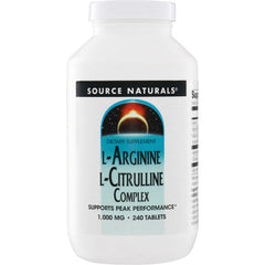 SN244 | Source Naturals L-Arginine L-Citrulline Complex dietary supplement, 1,000 mg, 240 tablets