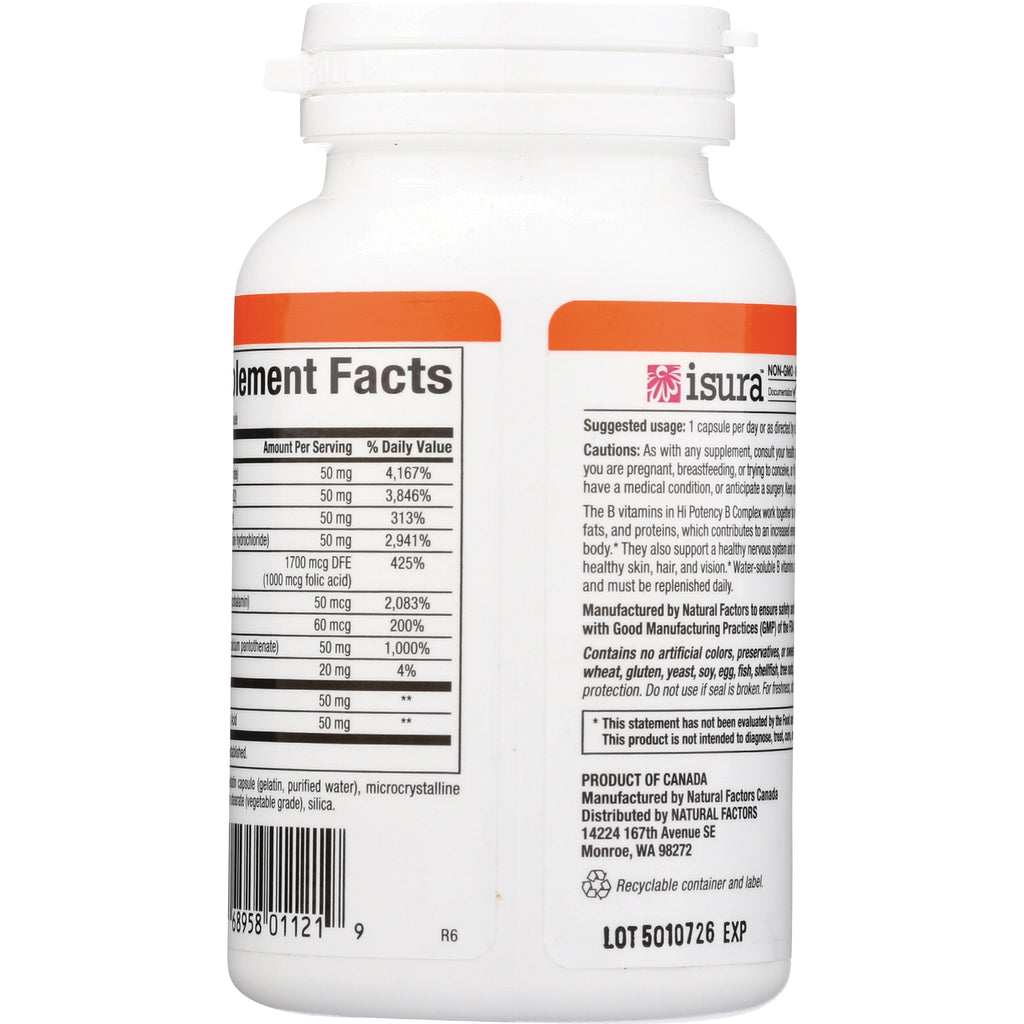 NFC069 | Back of white supplement bottle showing Supplement Facts panel, ingredient text and barcode - Thumbnail