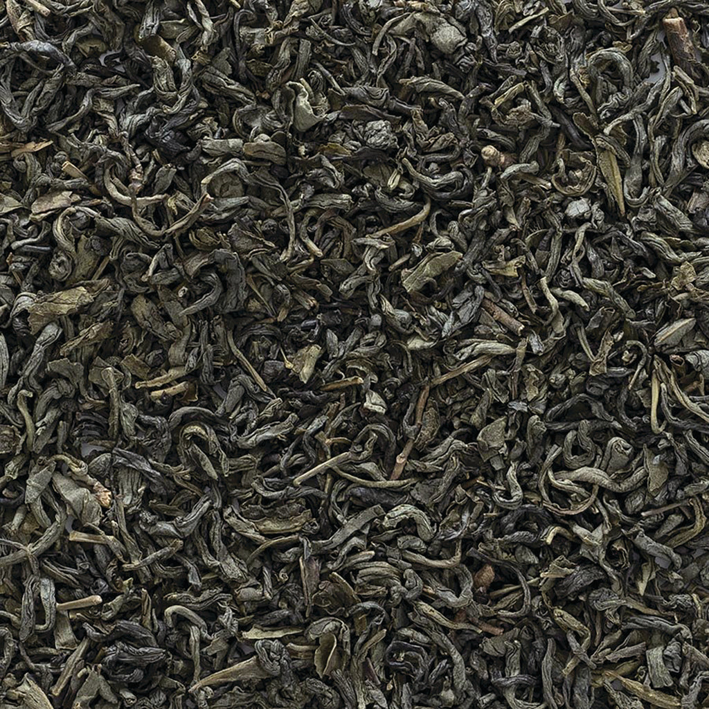FNP083 | close-up of loose dried green tea leaves with curled whole-leaf texture - Thumbnail