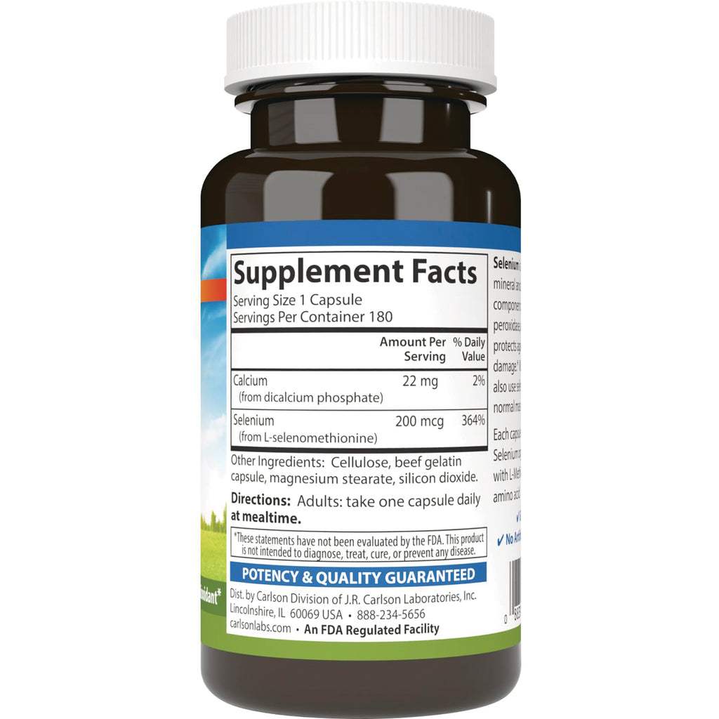 CSN143 | back label of supplement bottle showing Supplement Facts panel, serving size 1 capsule and ingredient list - Thumbnail