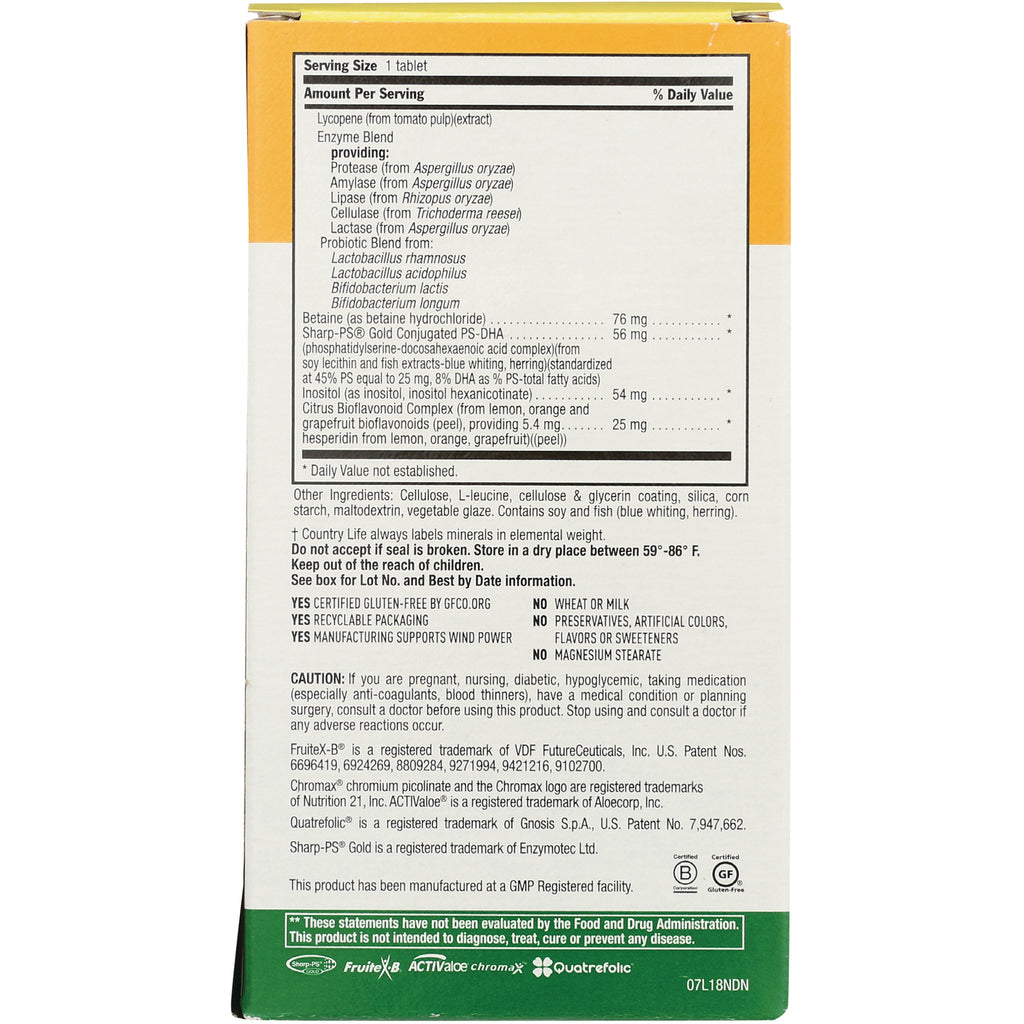 CRL529 | back panel showing supplement facts, ingredient list, cautions, and certifications - Thumbnail