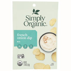 SMP005 | Simply Organic French Onion Dip Mix, 16 servings, certified gluten free, USDA organic, 1.10 oz