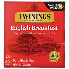 TWN003 | Twinings English Breakfast pure black tea, 50 tea bags value pack