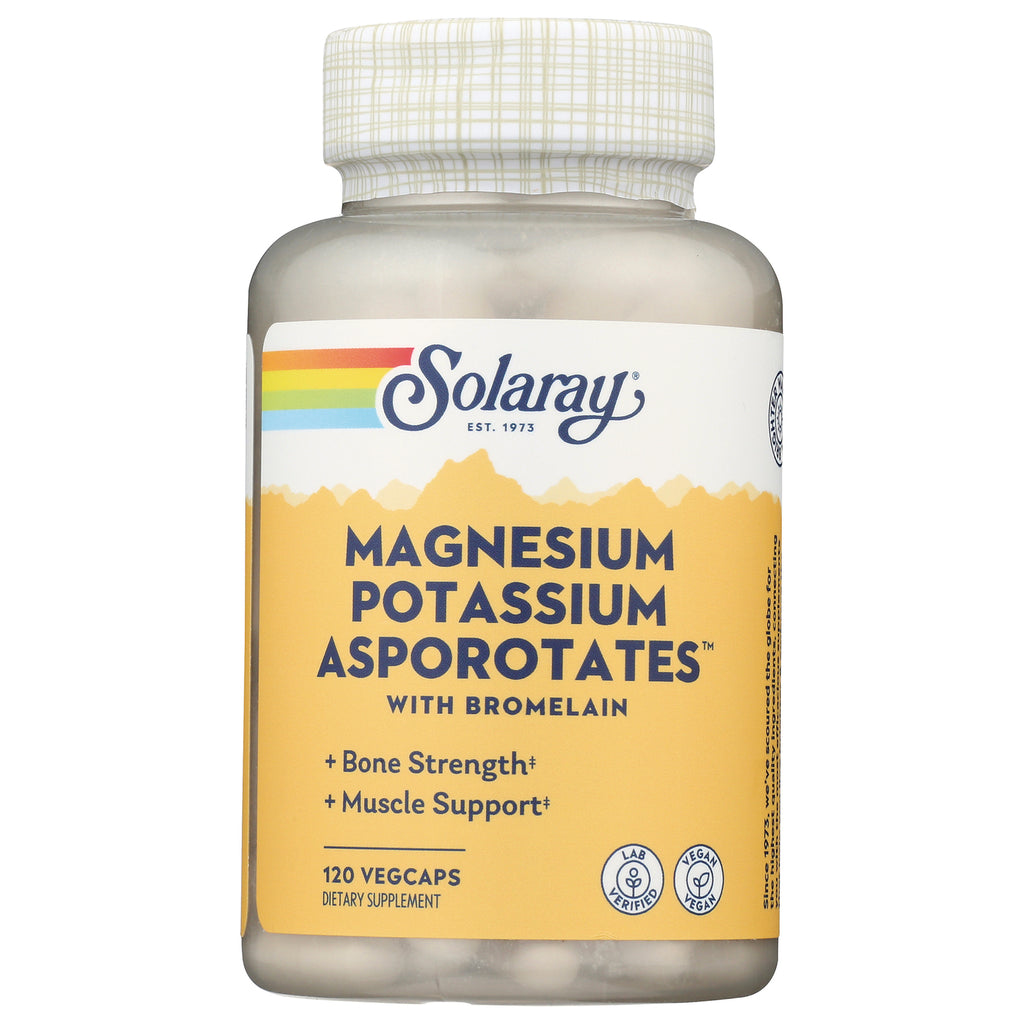SLR295 | Solaray Magnesium Potassium Asporotates with Bromelain, 120 VegCaps - Thumbnail