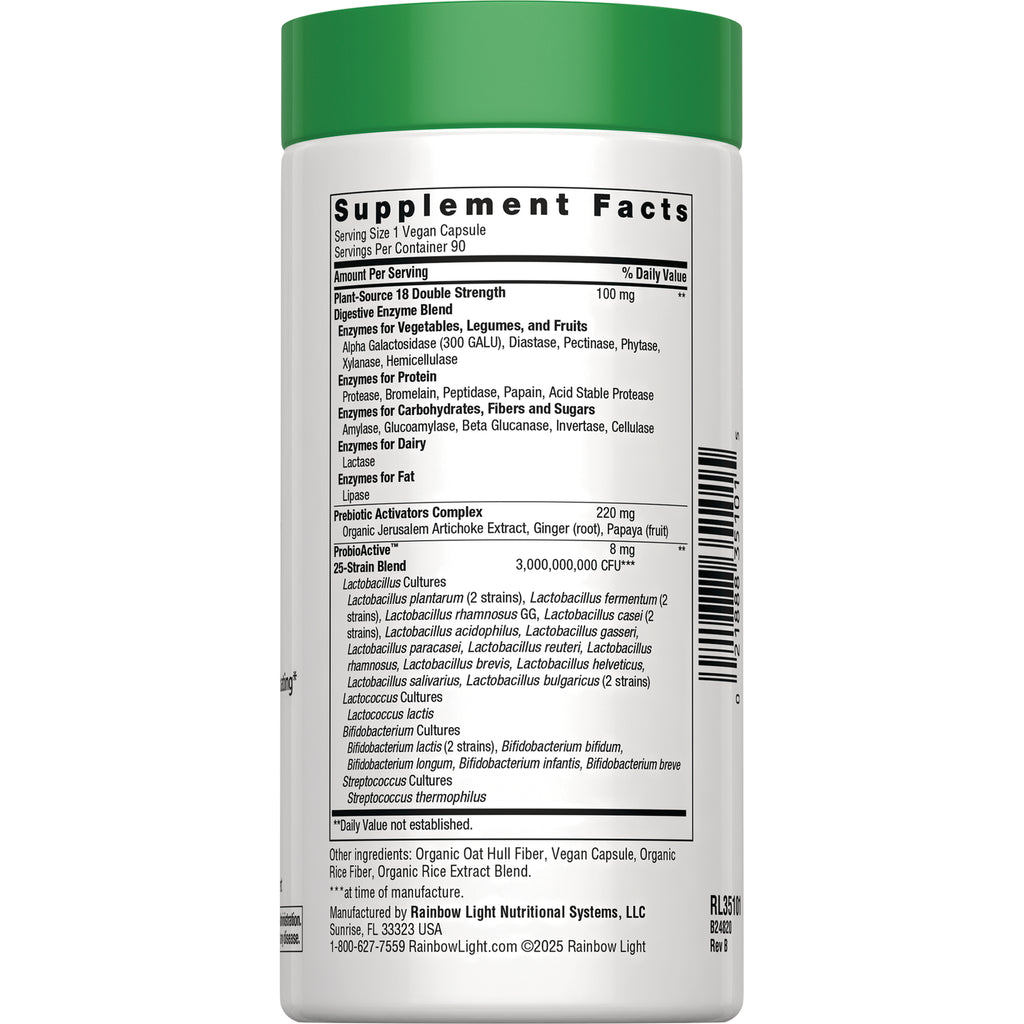 RBL168 | Back of white supplement bottle showing Supplement Facts panel, ingredient list, and barcode - Thumbnail