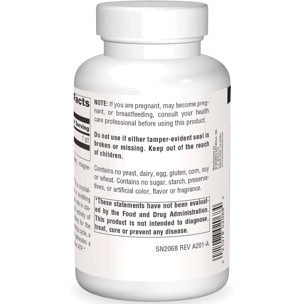 SN781 | Back label with supplement facts, warnings, and barcode - Thumbnail