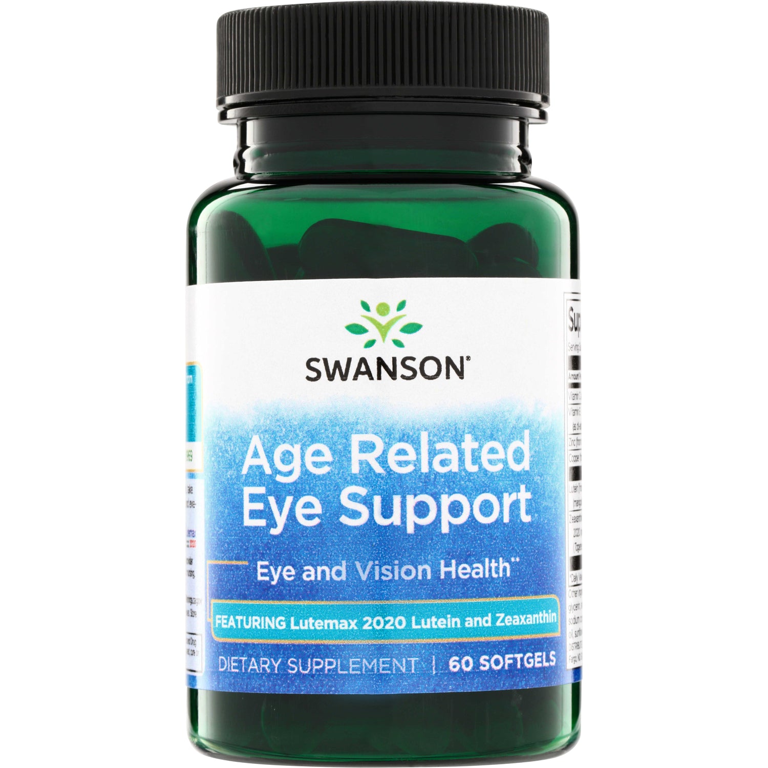 SW1857 | Swanson Age Related Eye Support, Eye and Vision Health, featuring Lutemax 2020 Lutein and Zeaxanthin, 60 softgels