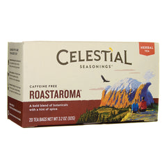 CEL007 | Celestial Seasonings Roastaroma caffeine free herbal tea box showing front packaging with mountain illustration