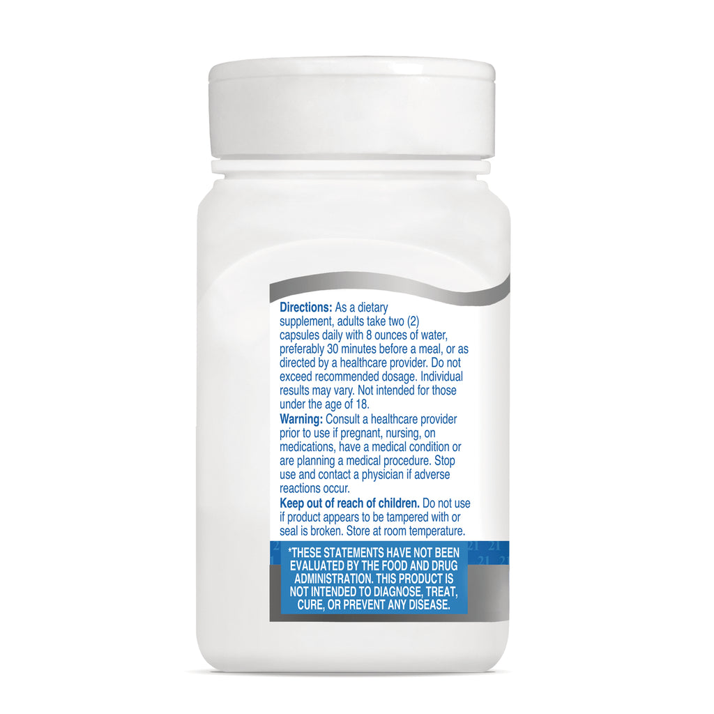 CNT295 | back label of white supplement bottle showing directions, warnings, and FDA disclaimer - Thumbnail