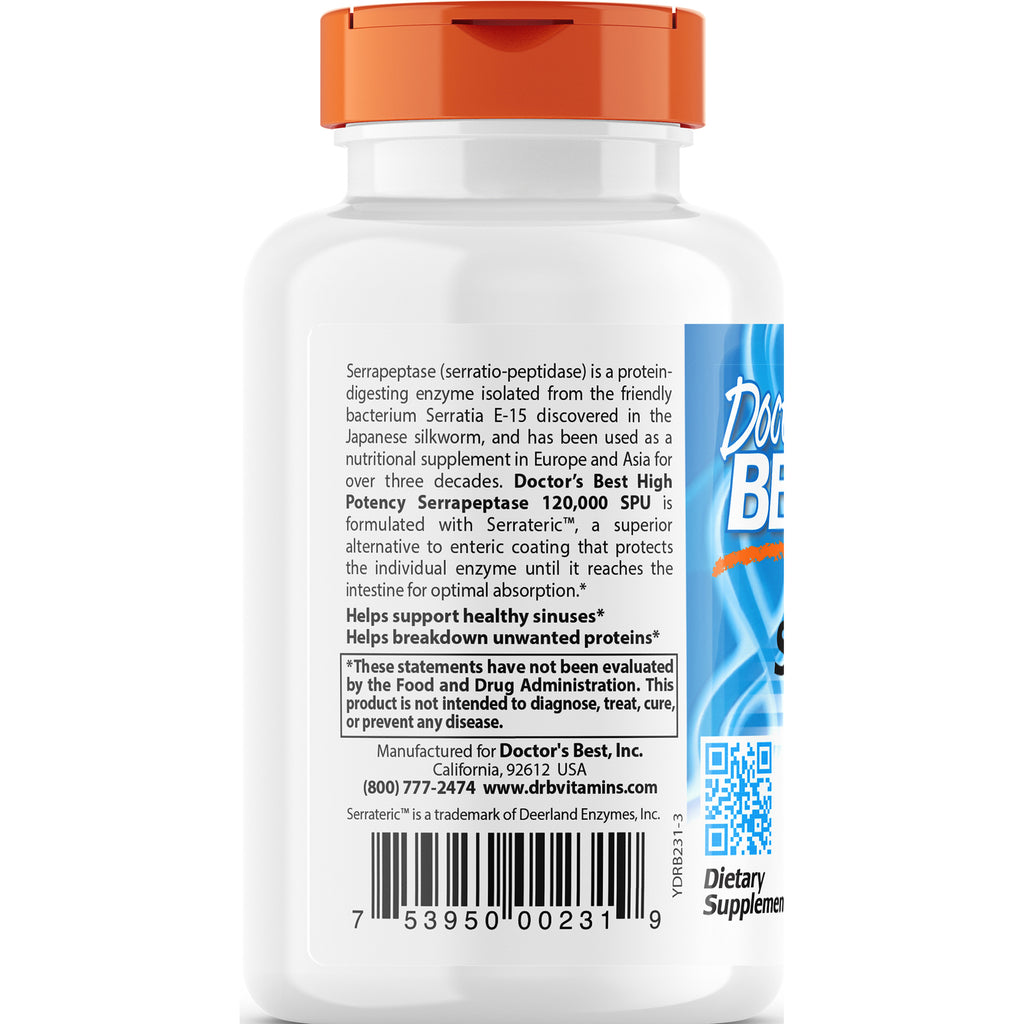DB135 | back label of white supplement bottle showing product description, recommended use, barcode and contact information - Thumbnail